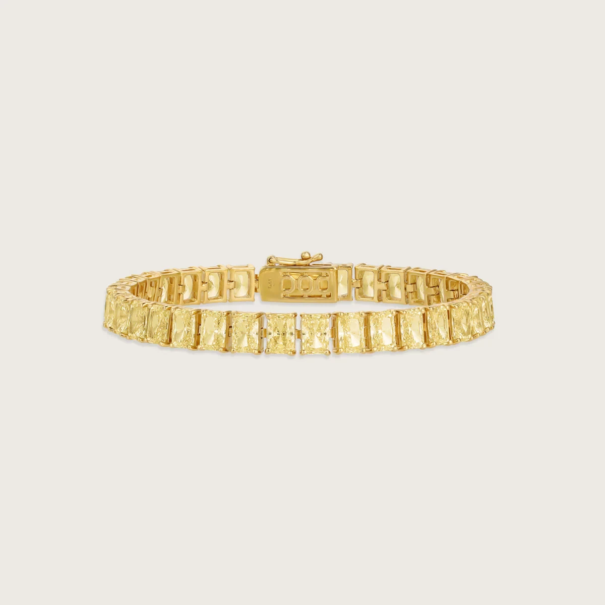 TJD Women's IGI Certified 3.5 Carat Natural Diamond Bracelet in 14K Yellow Gold (G-H Colors, I1-I2 Clarity) Classic Diamond Tennis Bracelet Diamond Jewelry Gift