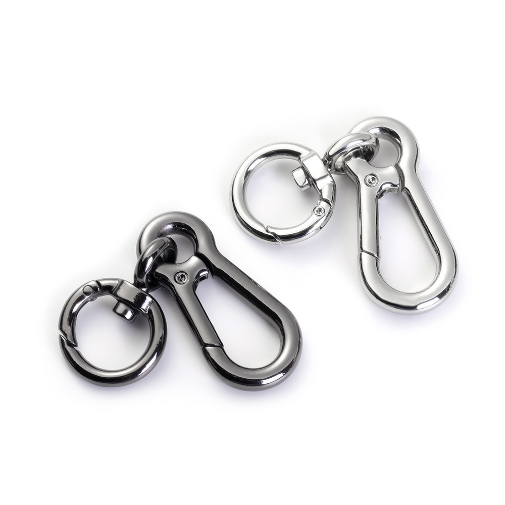 1Pc Ring Keychain Zinc Alloy Keychain with Snap Hook Quick Release Key Carabiner Clip Keyring
