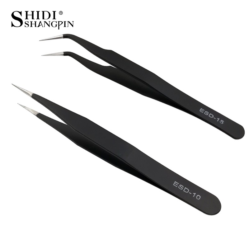 SHIDISHANGPIN 1pc Eyelash Tweezer Anti static Makeup Tools Stainless Nippers