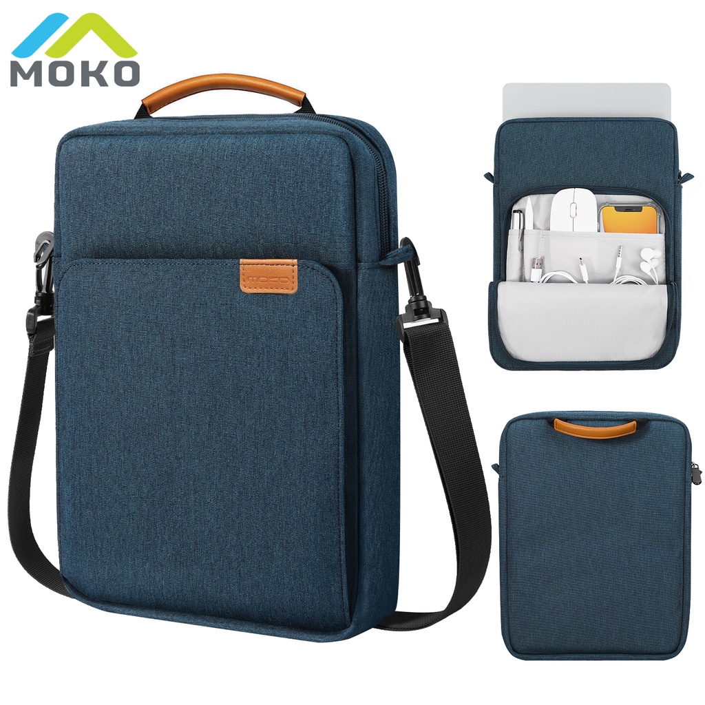 MoKo 13.3-14 Inch Handle Carrying Laptop Sleeve Bag Fits Macbook Pro 13" M2 2022/Pro M1 Pro/M1 Max 14.2 2021, Macbook Air 13.6" M2 2022, Tab S8 Ultra 14.6", with Shoulder Strap