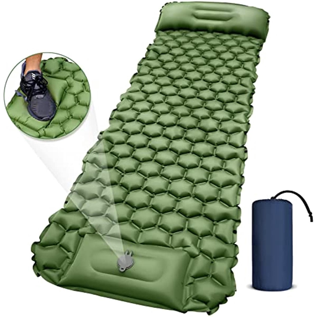 Moisture proof air cushion camping mat beach mat The air cushion comes with an inflation pump