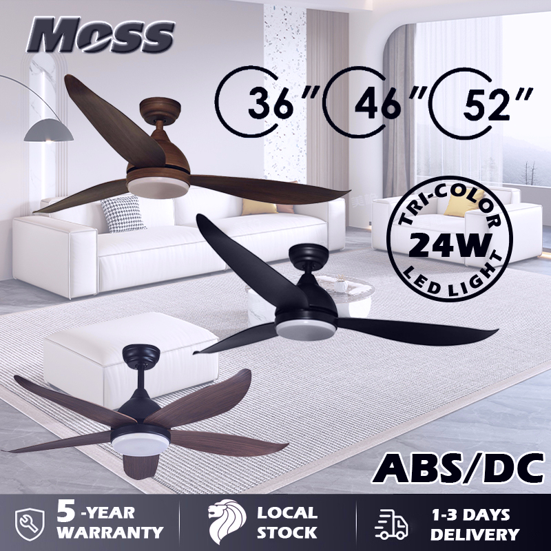 MOSS DC Motor Ceiling Fan Ceiling Fan With Light 3 Tone LED Light Kit And Ceiling Fan Remote