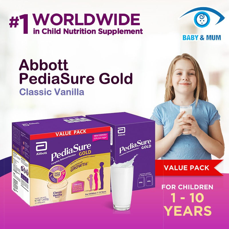 Abbott PediaSure PETIGRO Gold Value Pack - Classic Vanilla, 3.6kg (6 x 600g)